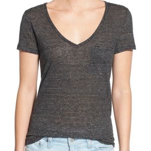 Paige Denim Lynnea Stripe 100% Linen Tee